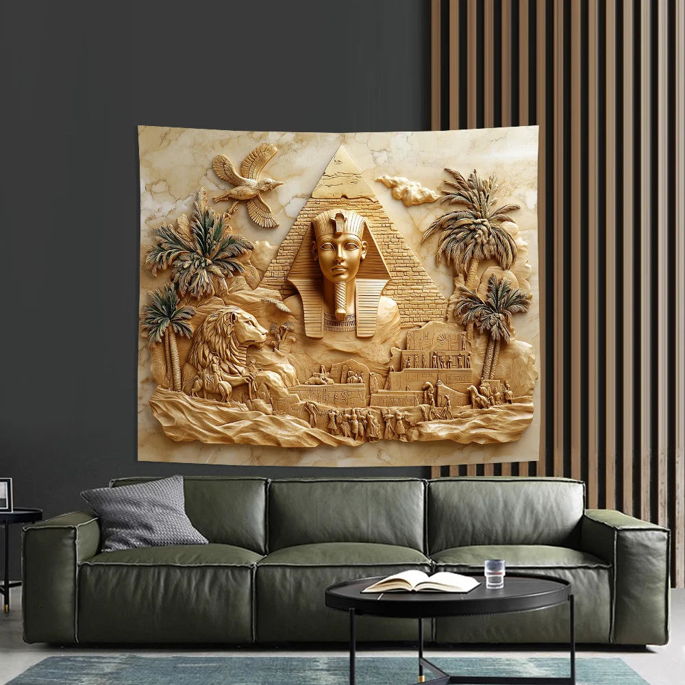 Ägyptischer 3D-Wandteppich aus Polyester in leuchtenden Farben, Grösse: 70X100CM