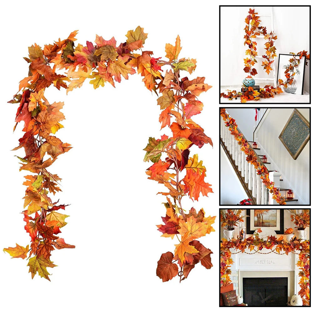 Ahornblätter Girlande – Lebendige Herbstfarben – 200CM