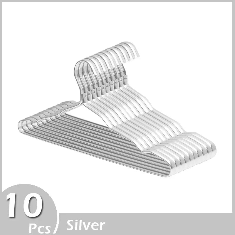Aluminium-Kleiderhaken – Metall Antirutsch Design - 10er Set