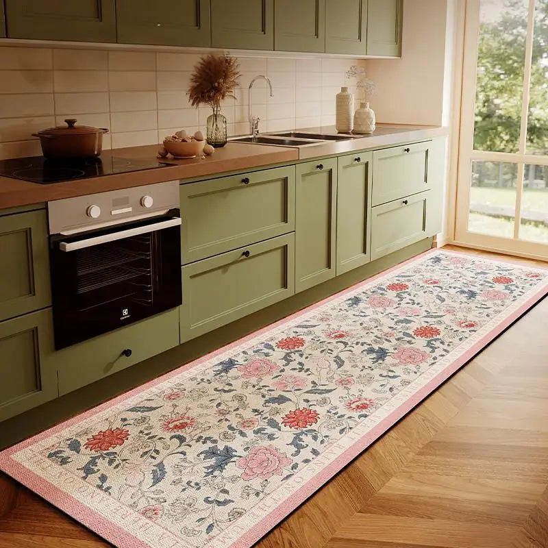 American-Style Küchenmatte mit Blumenmuster, Farbe: JGZN rutschfest 1, Grösse: 40x120 cm