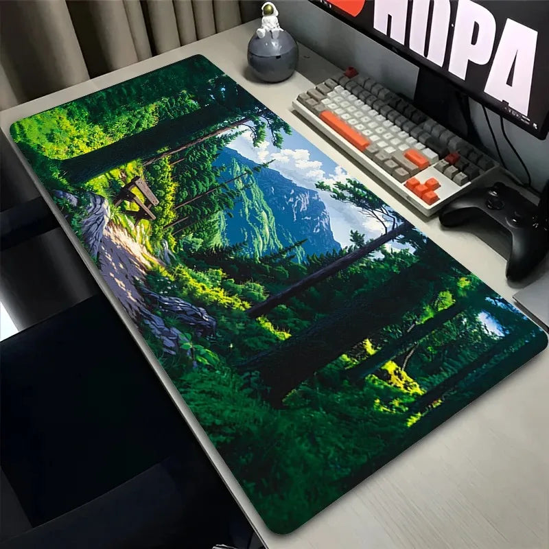 Anime Mouse Pad aus Naturkautschuk, mehrfarbig, rechteckig 100x50 cm
