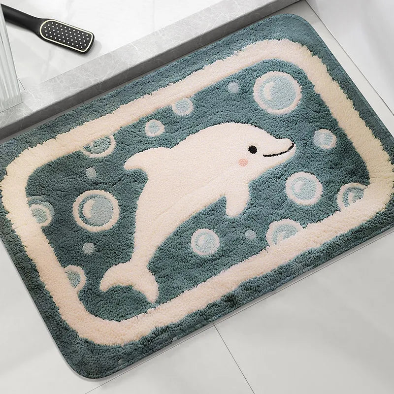 Anti-Rutsch Delfin Badematte – Modernes Gummidesign 40x60cm