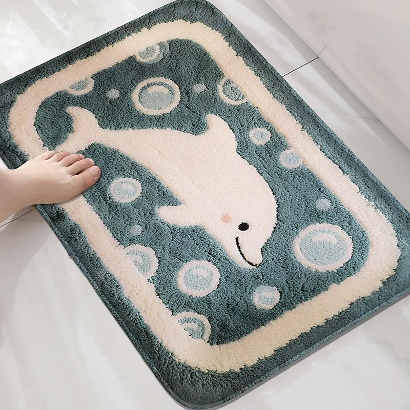 Anti-Rutsch Delfin Badematte – Modernes Gummidesign 40x60cm