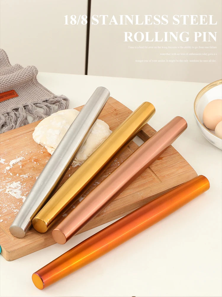 Antihaft-Teigroller – Edelstahl Matt – Einsatz am Tisch