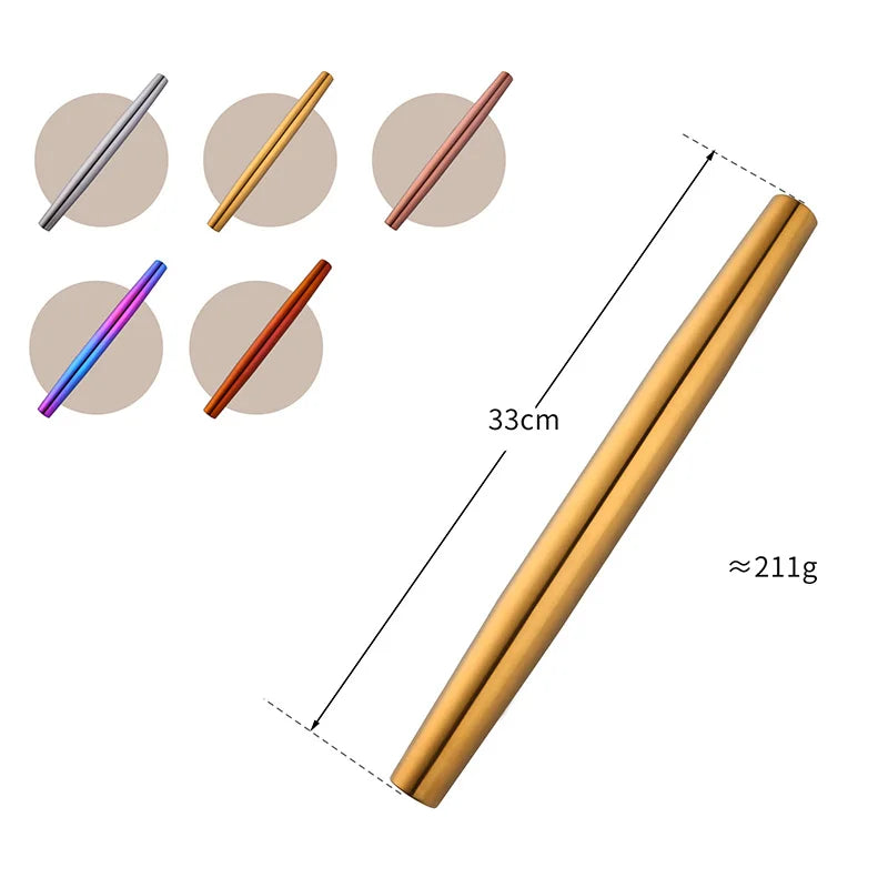 Antihaft-Teigroller – Edelstahl Matt – Einsatz am Tisch
