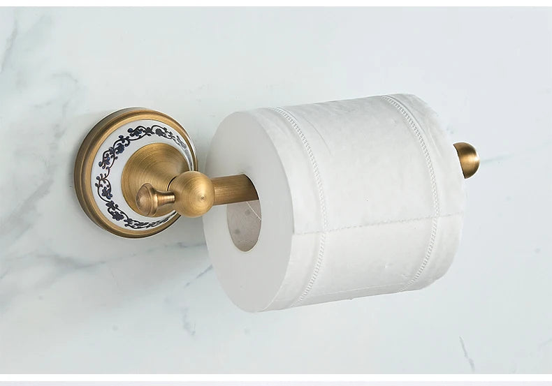 Antiker Messing Toilettenhalter – Kupfer Wandmontage