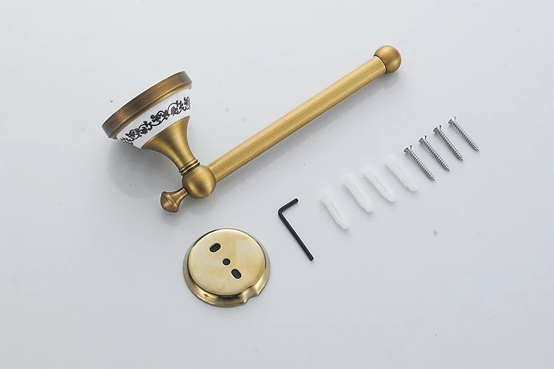 Antiker Messing Toilettenhalter – Kupfer Wandmontage