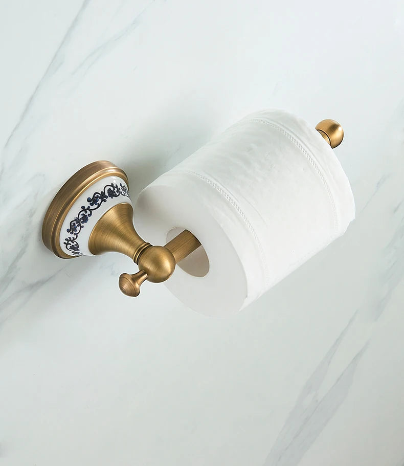 Antiker Messing Toilettenhalter – Kupfer Wandmontage