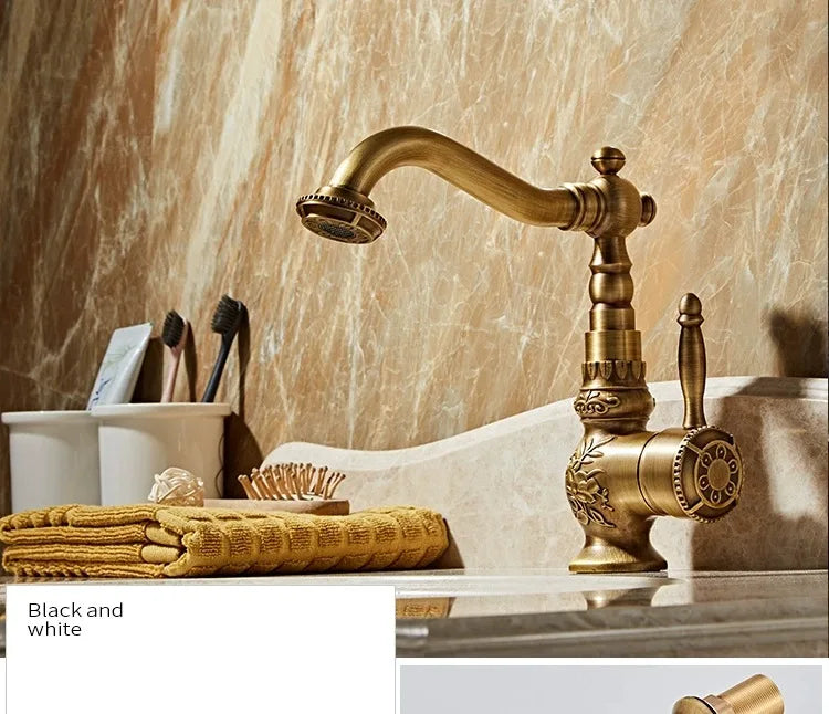 Antiker Wasserhahn – Messing Klassisch – Heiss & Kalt