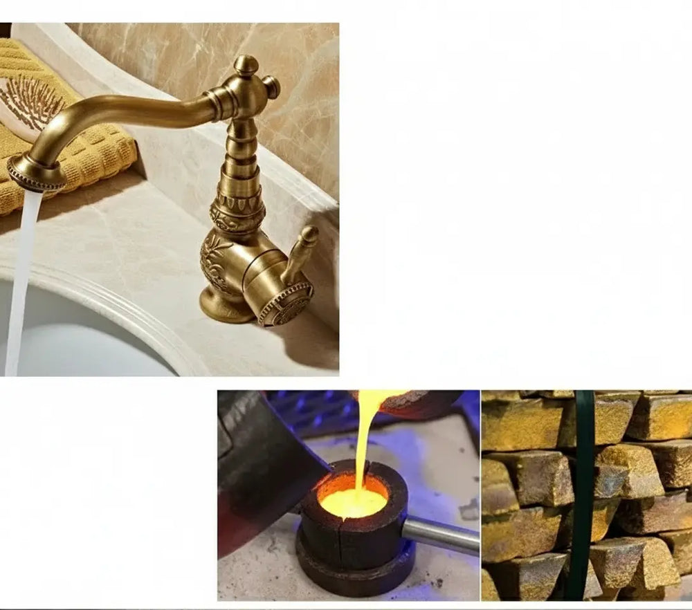 Antiker Wasserhahn – Messing Klassisch – Heiss & Kalt