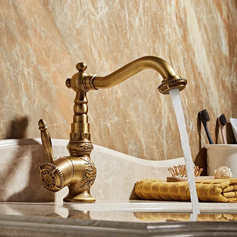 Antiker Wasserhahn – Messing Klassisch – Heiss & Kalt