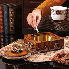 quadratischer Harzascher im chinesischen Stil mit Deckel