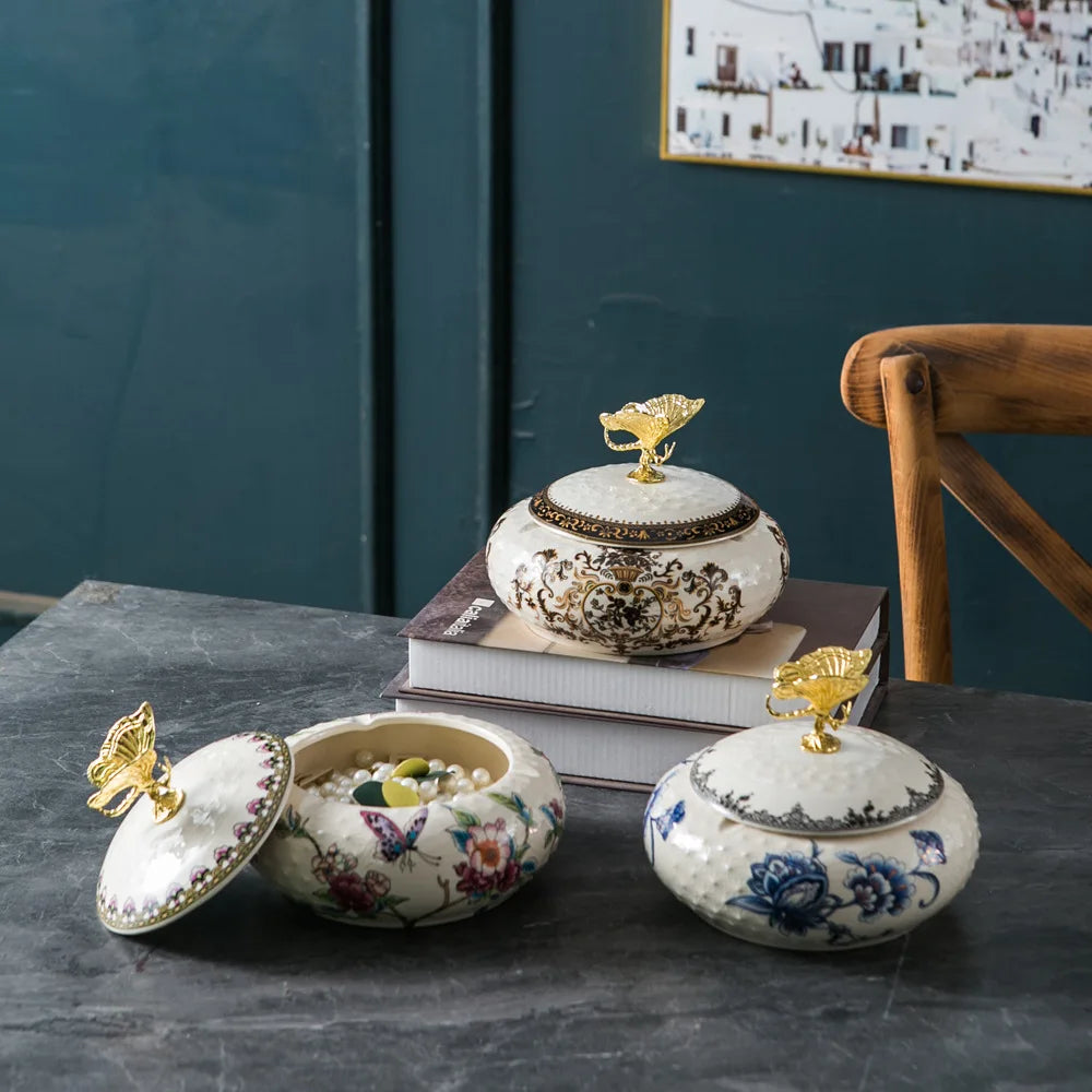 Aufbewahrungsglas – Keramikblume – Tischgebrauch