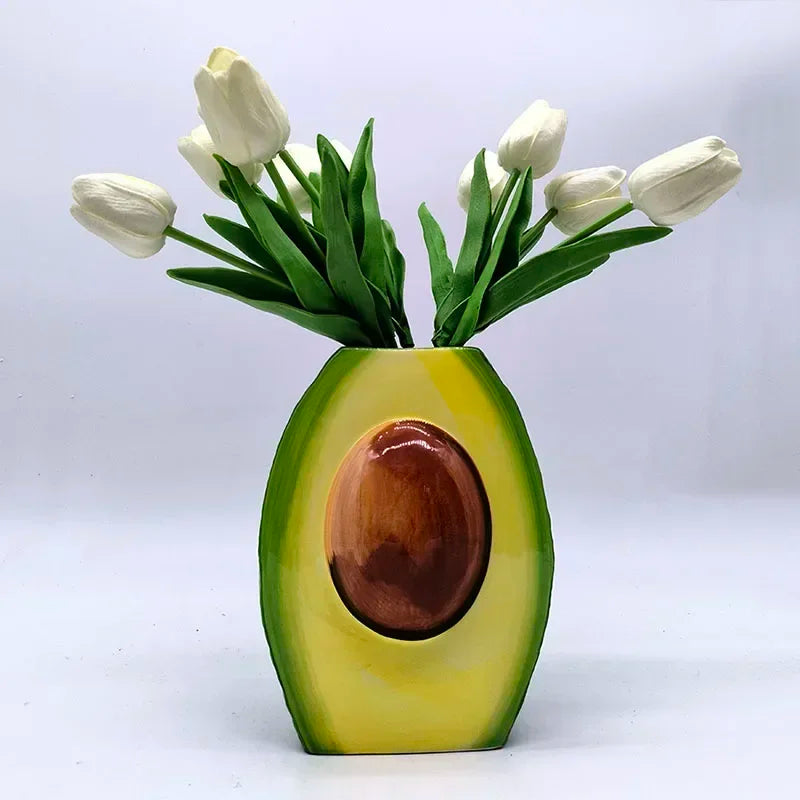 Avocado Vase – Modernes Keramikdesign – Tischdeko