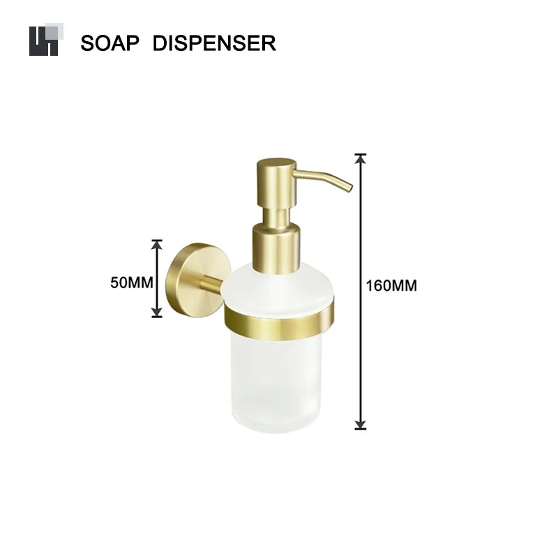 Badezimmer Hardware Set – Gebürstetes Gold – Wandmontage
