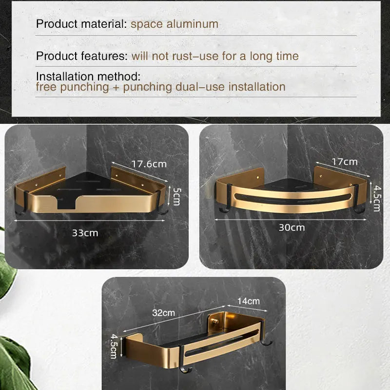 Badezimmer Regal – Aluminiumlegierung – Wandmontiert