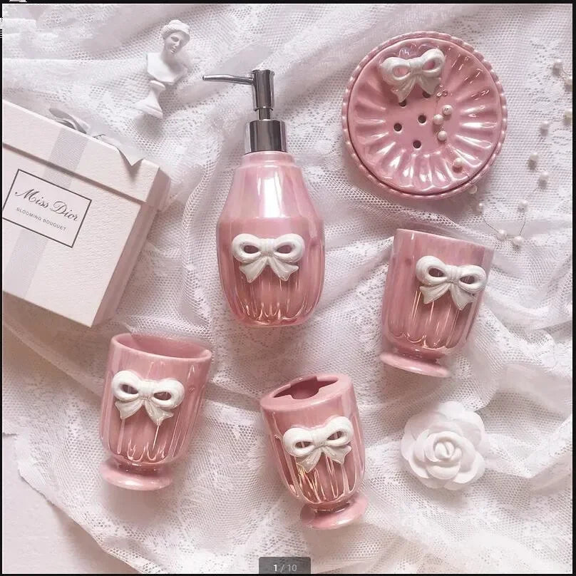 Badezimmer Set – Keramik Bowknot – Hotel Stil