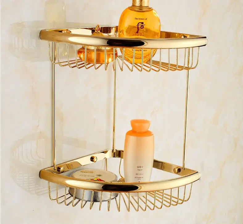 Badregale – Messing Ecke – Zweistöckig