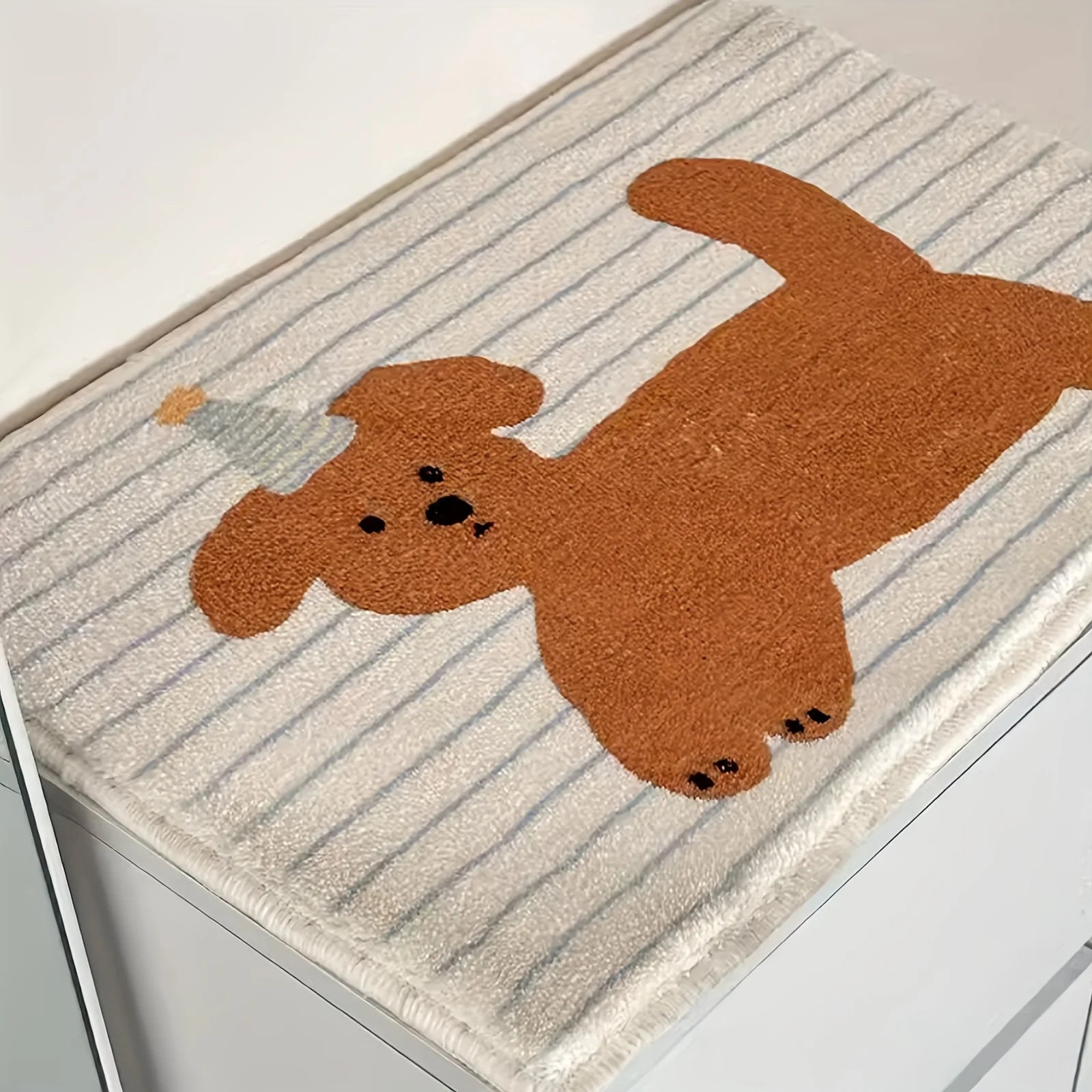 Badteppich mit Hund - Polyester-Mix - 500x800mm