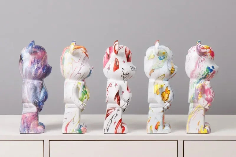 Bär Harz Skulptur – Amerikanischer Stil 28cm Deko