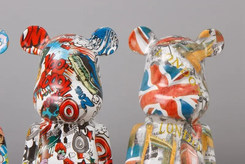 Bär Harz Skulptur – Amerikanischer Stil 28cm Deko