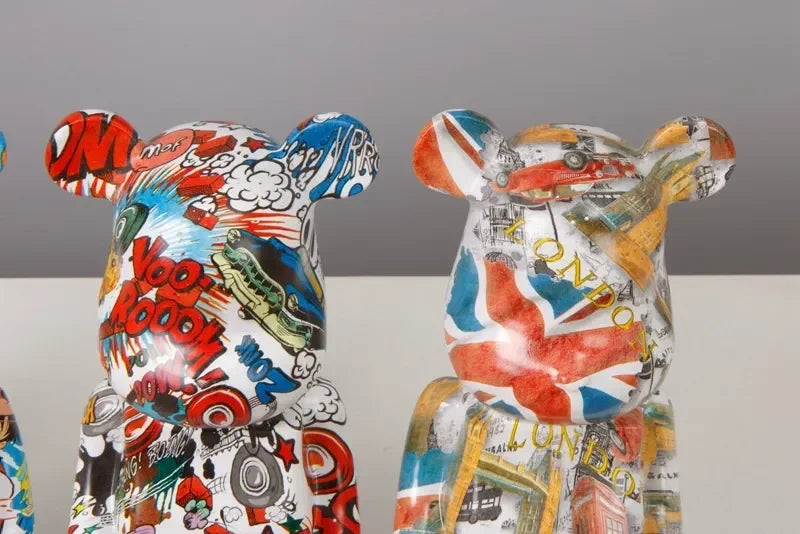 Bär Harz Skulptur – Amerikanischer Stil 28cm Deko