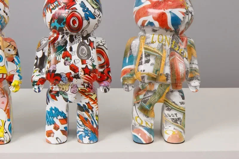 Bär Harz Skulptur – Amerikanischer Stil 28cm Deko