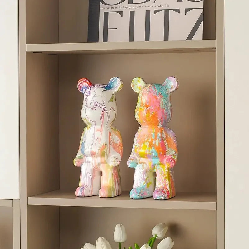 Bär Harz Skulptur – Amerikanischer Stil 28cm Deko