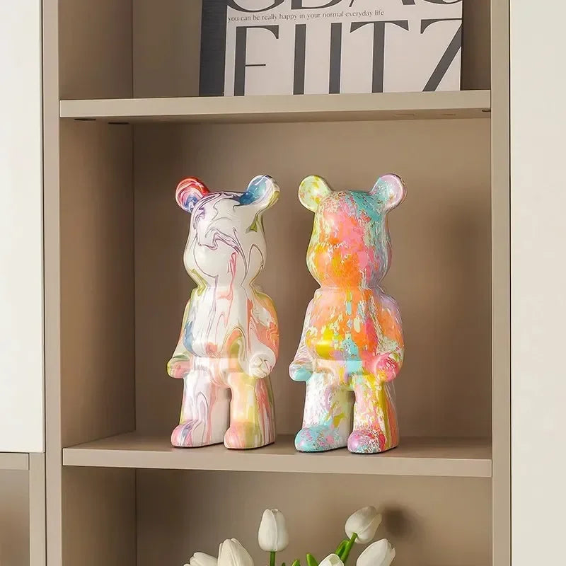 Bär Harz Skulptur – Amerikanischer Stil 28cm Deko