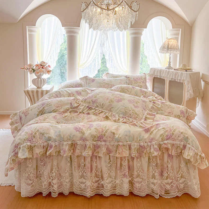 Baumwoll-Bettwäsche – Koreanischer Prinzessinnenstil – Verschiedene Grössen