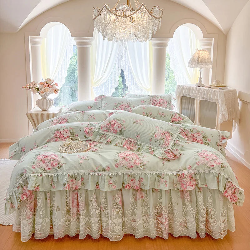 Baumwoll-Bettwäsche – Koreanischer Prinzessinnenstil – Verschiedene Grössen