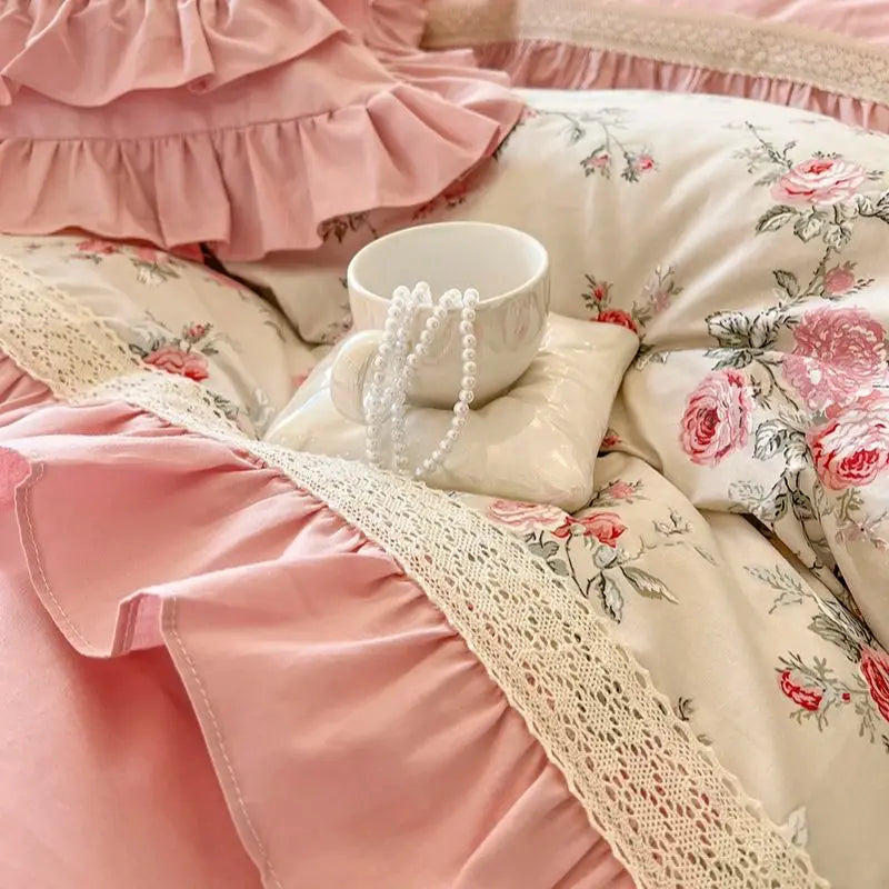 Baumwoll-Bettwäsche – Koreanischer Prinzessinnenstil – Verschiedene Grössen