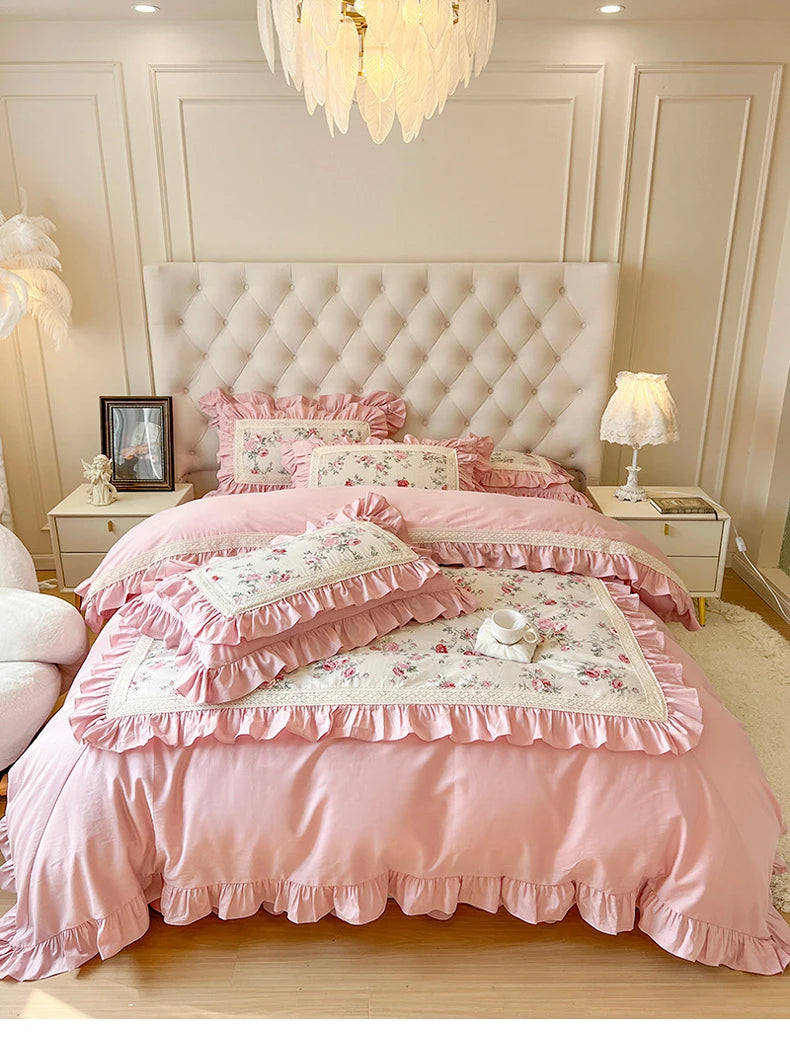 Baumwoll-Bettwäsche – Koreanischer Prinzessinnenstil – Verschiedene Grössen