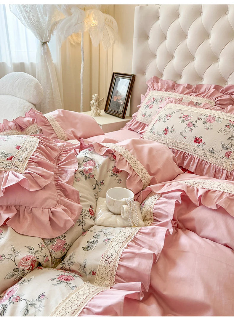 Baumwoll-Bettwäsche – Koreanischer Prinzessinnenstil – Verschiedene Grössen