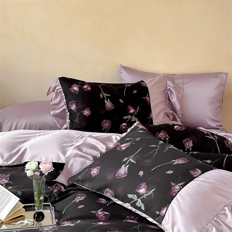 Baumwoll-Bettwäsche-Set – Vintage Rosenprint – 220x240cm
