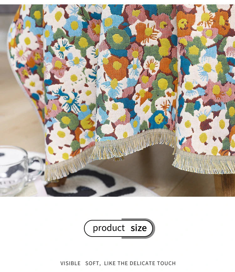 Baumwoll-Musselin-Badetuch – Blumen-Jacquard – 80x160cm