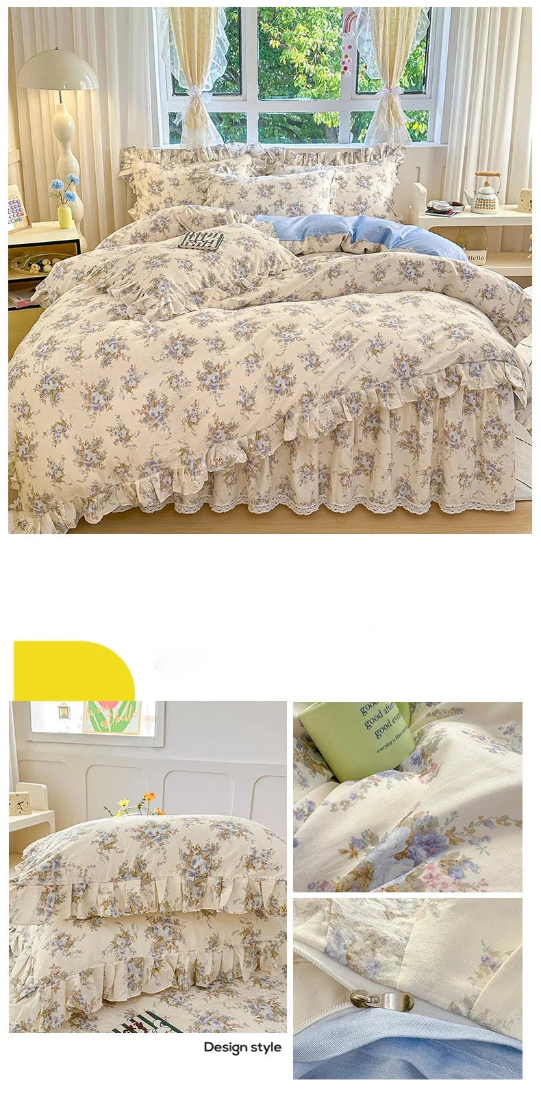 Baumwoll-Spitzenbettbezug im Landhausstil aus 100 % Baumwolle, Farbe: dunkel lila, Grösse: 220x240cm 1 Stück