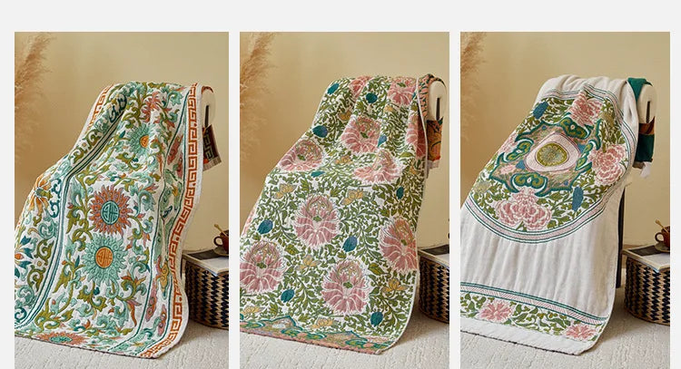 Baumwollbadetuch – Gaze Webtechnik – Gross 80x160 cm