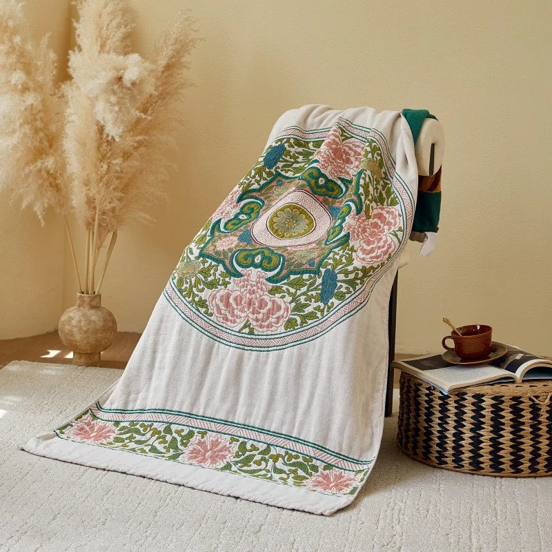 Baumwollbadetuch – Gaze Webtechnik – Gross 80x160 cm