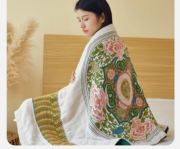 Baumwollbadetuch – Gaze Webtechnik – Gross 80x160 cm