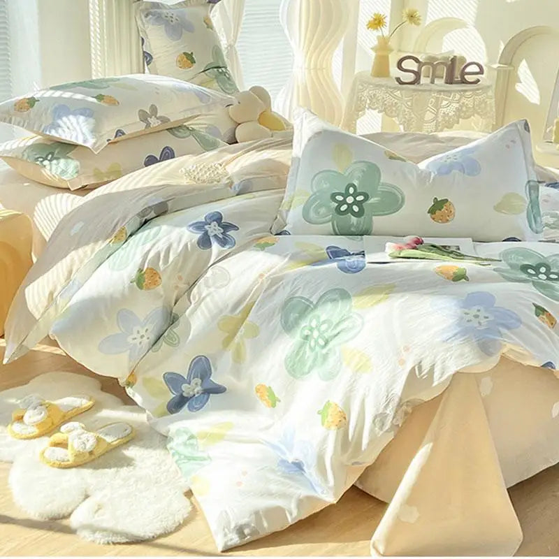 baumwollbettwäsche im floralen design grössen 1.2m 1.5m 1.8m blumig stil