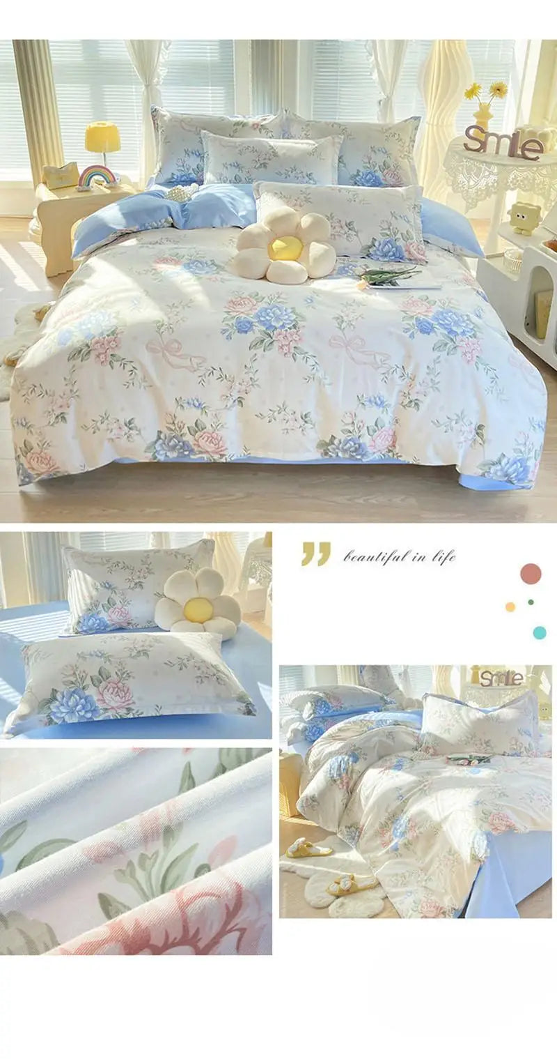 baumwollbettwäsche im floralen design für schlafzimmer in verschiedenen grössen