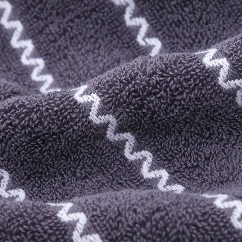 Baumwollhandtuch-Set – Geometrisches Design – Schnell trocknend 3-tlg