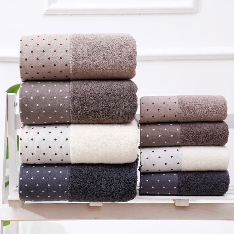 Baumwollhandtuch-Set – Geometrisches Design – Schnell trocknend 3-tlg