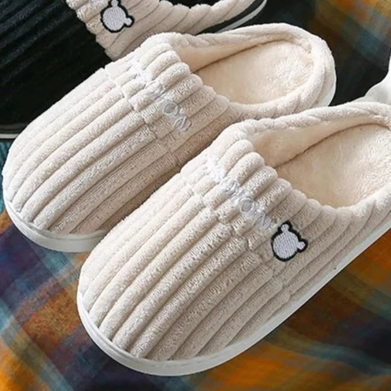 Baumwollhausschuhe – Cord & Plüsch – Heimkomfort