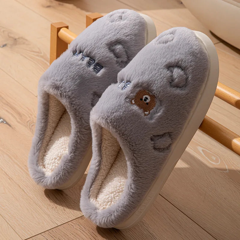 Flanell-Baumwollpantoffeln im Boho-Stil, Farbe: Weiss, Schuhgrösse: 40-41