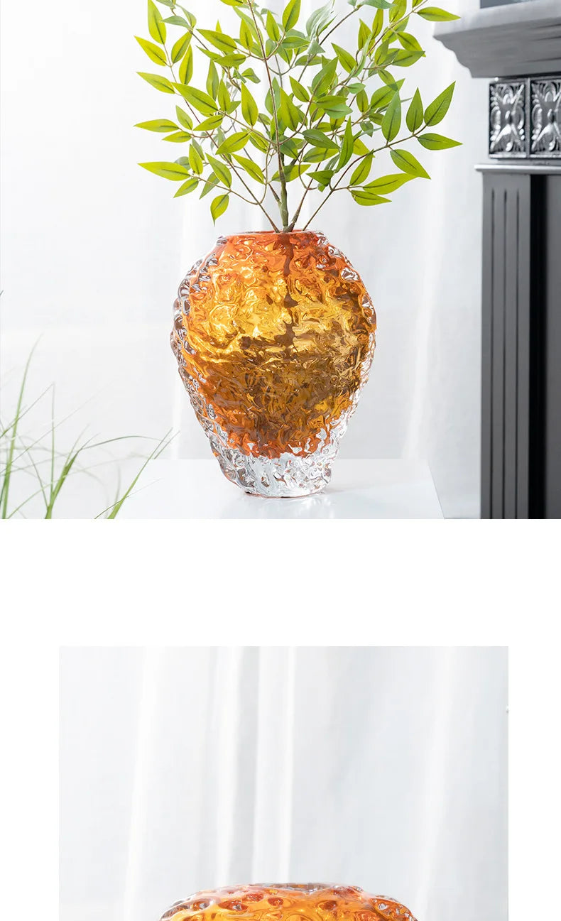 Bernstein Glasvase – Modernes Design – Tischdeko