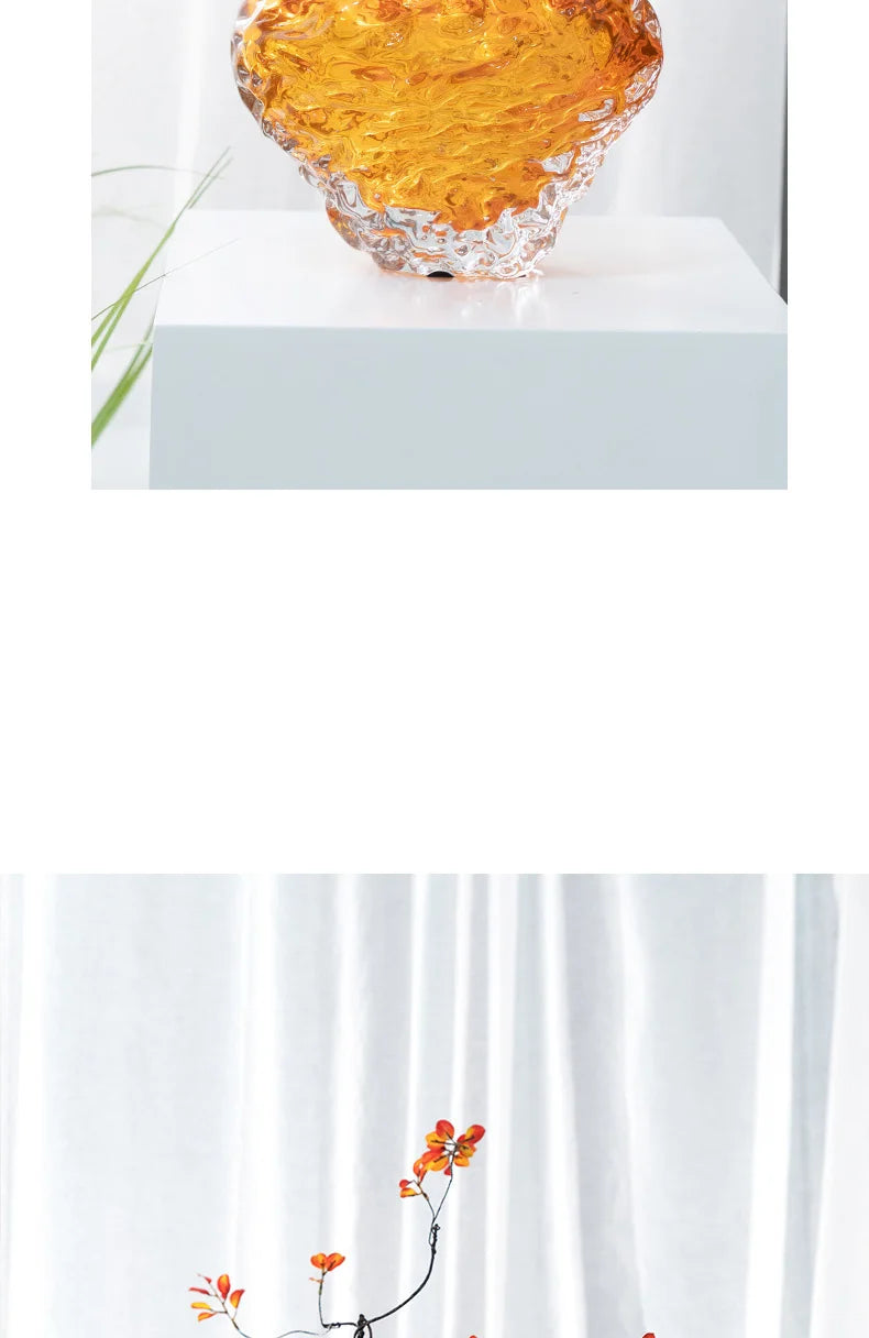 Bernstein Glasvase – Modernes Design – Tischdeko