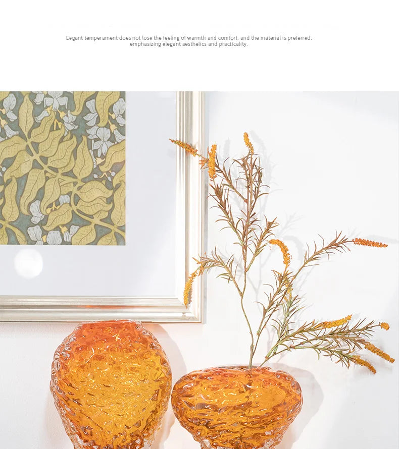 Bernstein Glasvase – Modernes Design – Tischdeko