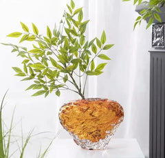 Bernstein Glasvase – Modernes Design – Tischdeko